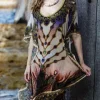 Ameise Feather Long Kaftan - Marys Secret Boutique