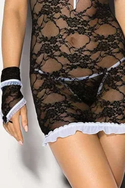 Anais Aeris Black Lace Chemise Set