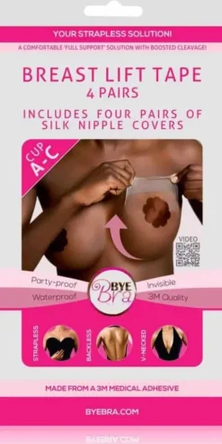 Bye Bra A-C with Dark Silk Nipple Covers