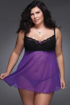 Coquette Baby Doll & G String Plus Size