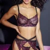 Coquette Lilac Bra, Garter and G String Set
