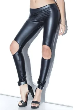 Coquette Wet Look Cutout Pants