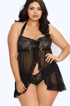 Dreamgirl Black Babydoll with Tanga Panty
