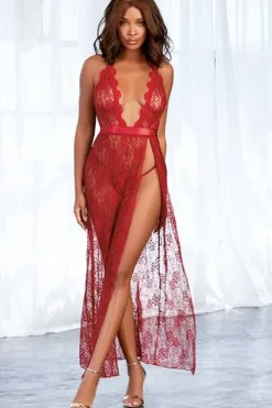 Dreamgirl Garnet Long Lace Gown