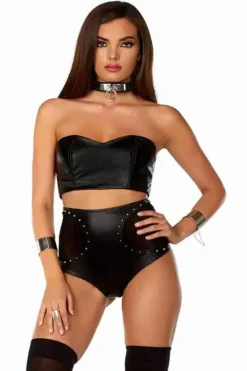 Forplay Faux Leather High-Waist Panty