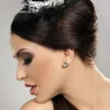 Livia Corsetti Black Mini Top Hat with Silver Bow Fascinator