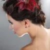 Livia Corsetti Red Hair Clip and Feathers