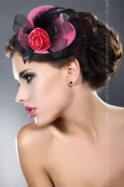 Livia Corsetti Red Rose on Pink Mini Top hat