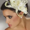 Livia Corsetti Yellow Lace and White Feathers Fascinator