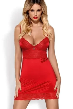 Obsessive Lovica Red Chemise with Thong