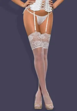 Obsessive Subtle Sheer White Stockings S803